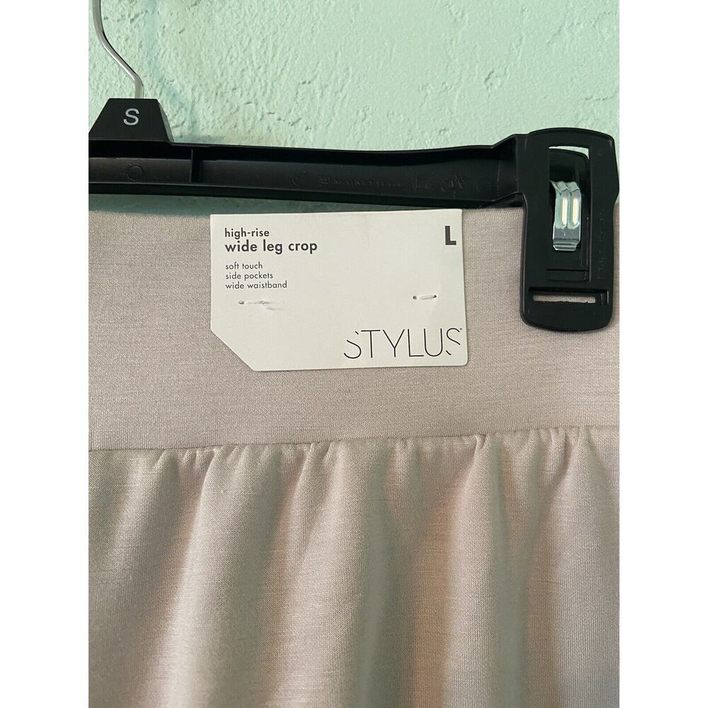 Stylus Silver Grey Women's Wide Leg Capri Pants Size Large - Picture 3 of 5